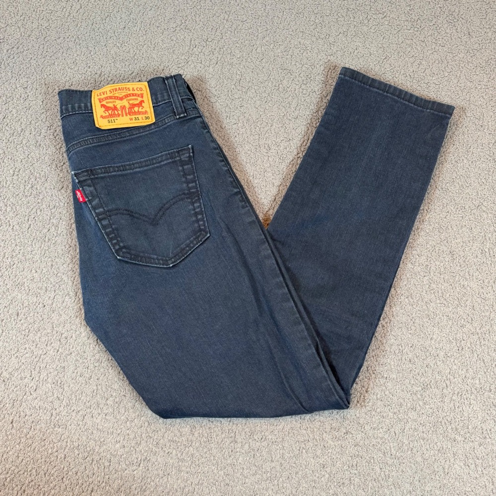 Levis 511 Slim Fit Jeans Mens 31x30 Dark Wash Blue Stretch Denim 04511-2274